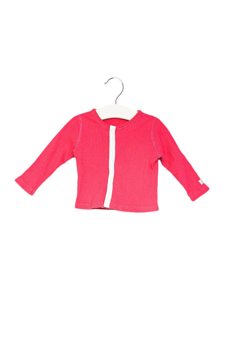 A Pink Long Sleeve Tops from Petit Bateau in size 6-12M for girl. (Front View)