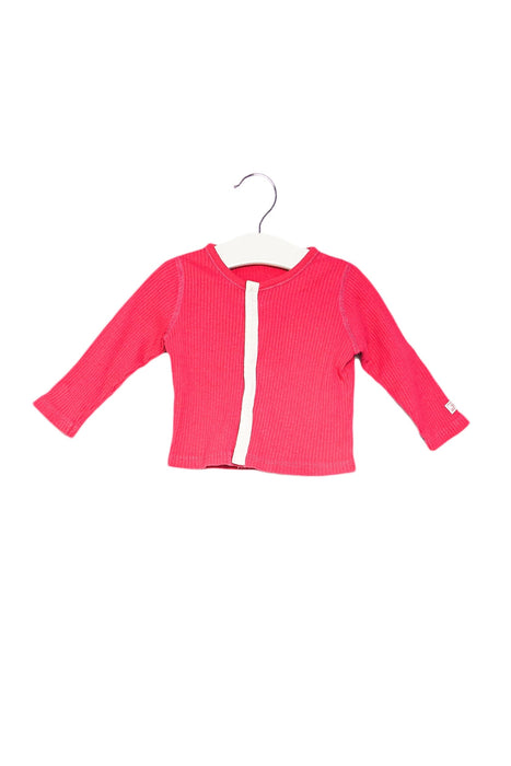 A Pink Long Sleeve Tops from Petit Bateau in size 6-12M for girl. (Front View)