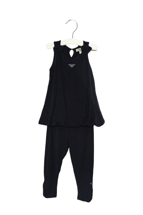 A Navy Sleeveless Tops from Armani in size 12-18M for girl. (Front View)