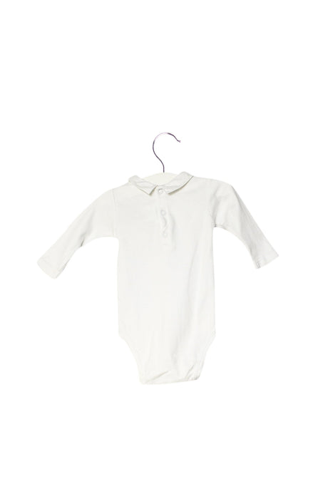 A White Long Sleeve Bodysuits from Jacadi in size 0-3M for boy. (Back View)