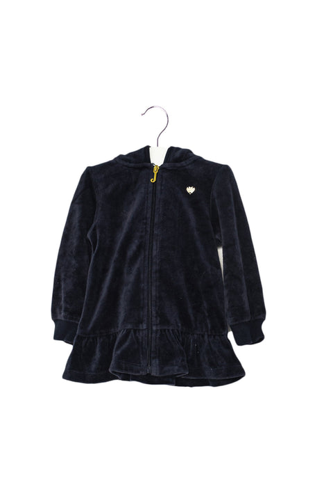 A Navy Zippered Sweatshirts from Juicy Couture in size 12-18M for girl. (Front View)