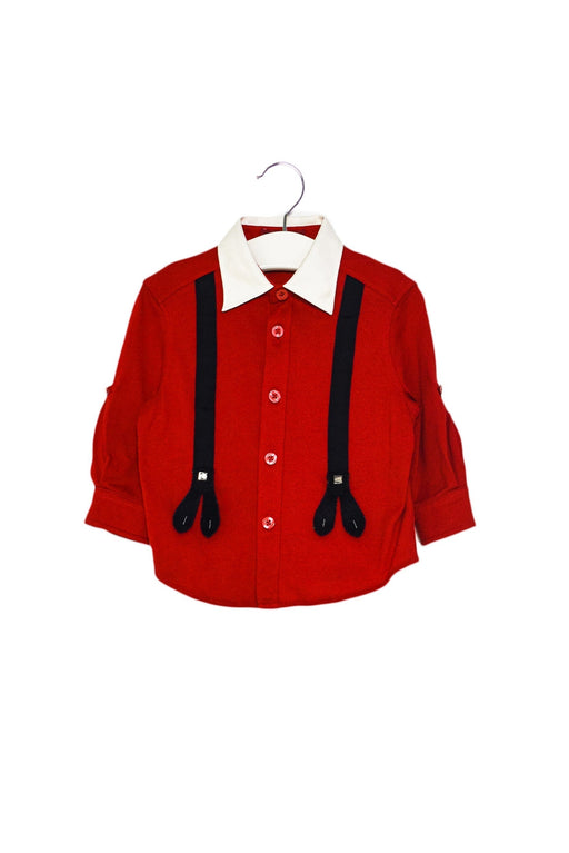 A Red Long Sleeve Polos from Nicholas & Bears in size 6-12M for boy. (Front View)