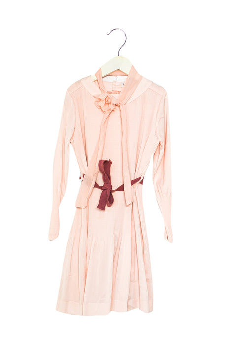 A Pink Long Sleeve Dresses from Il Gufo in size 8Y for girl. (Front View)