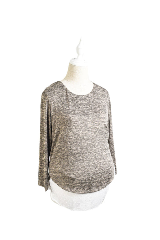 A Grey Long Sleeve Tops from Seraphine in size XS for maternity. (Front View)