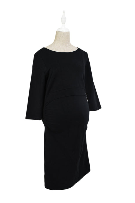 A Black Long Sleeve Dresses from Seraphine in size S for maternity. (Front View)