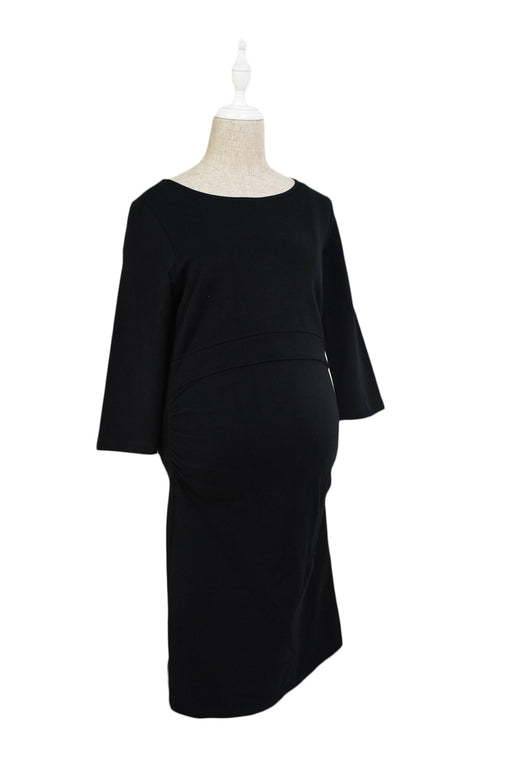 A Black Long Sleeve Dresses from Seraphine in size S for maternity. (Front View)