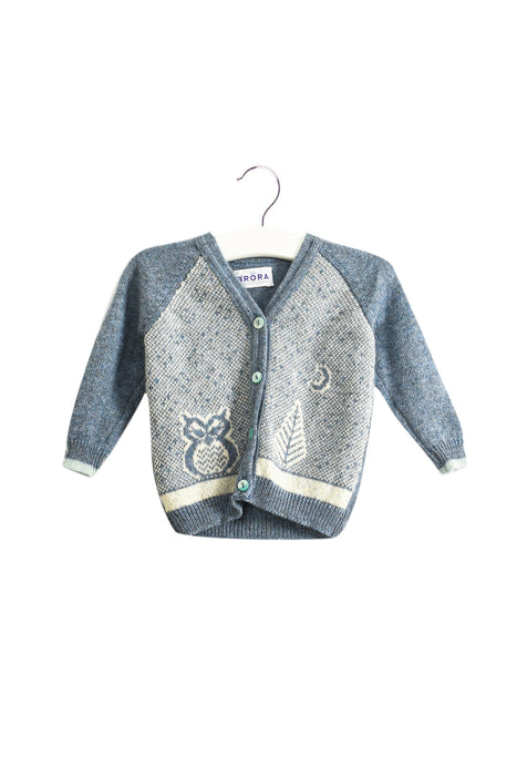 A Blue Cardigans from Brora in size 3-6M for boy. (Front View)