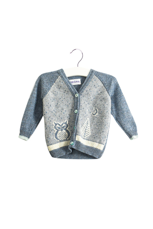 A Blue Cardigans from Brora in size 3-6M for boy. (Front View)