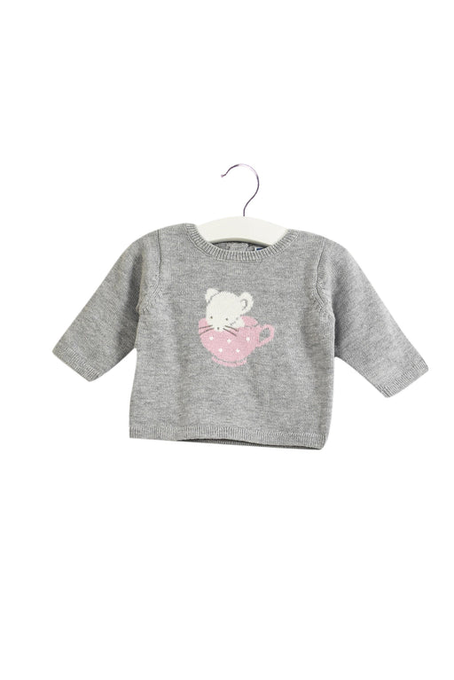 A Grey Knit Sweaters from Jacadi in size 0-3M for girl. (Front View)