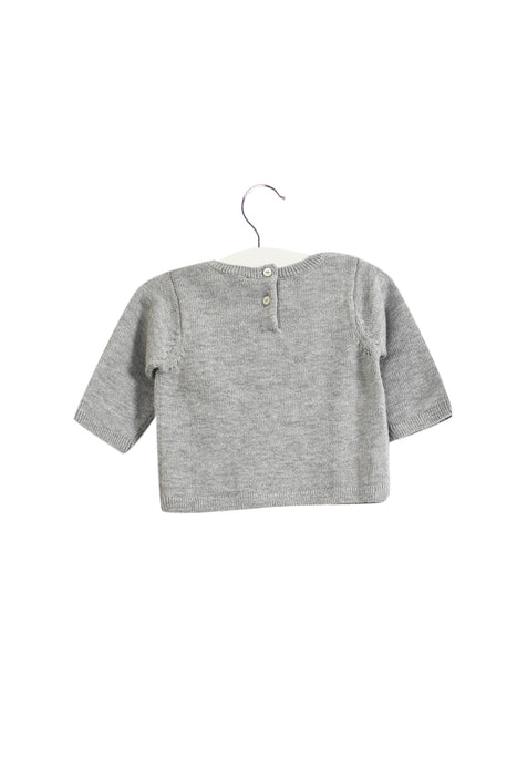 A Grey Knit Sweaters from Jacadi in size 0-3M for girl. (Back View)