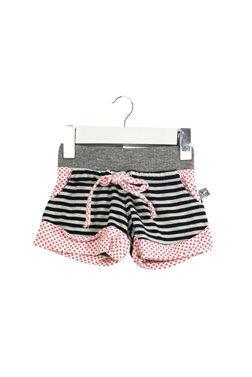 A Black Shorts from and the little dog laughed in size 3-6M for girl. (Front View)