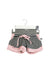 A Black Shorts from and the little dog laughed in size 3-6M for girl. (Front View)