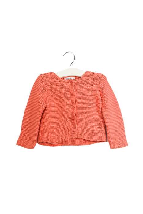 A Pink Cardigans from Bout'Chou in size 3-6M for girl. (Front View)
