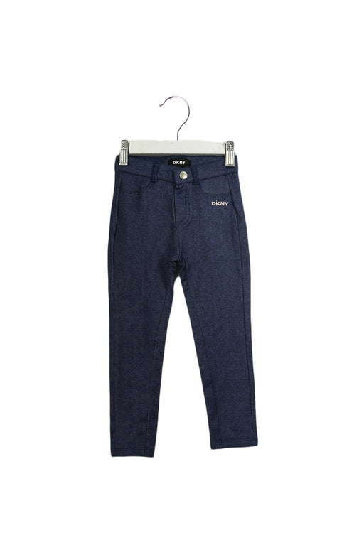 A Navy Casual Pants from DKNY in size 4T for girl. (Front View)