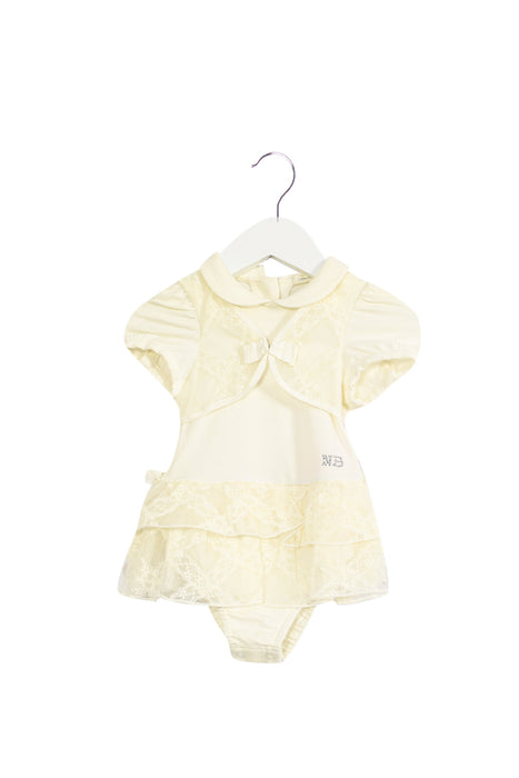 A Ivory Short Sleeve Dresses from Nicholas & Bears in size 3-6M for girl. (Front View)