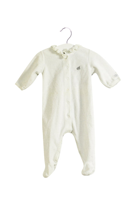 A White Long Sleeve Jumpsuits from Petit Bateau in size 0-3M for girl. (Front View)