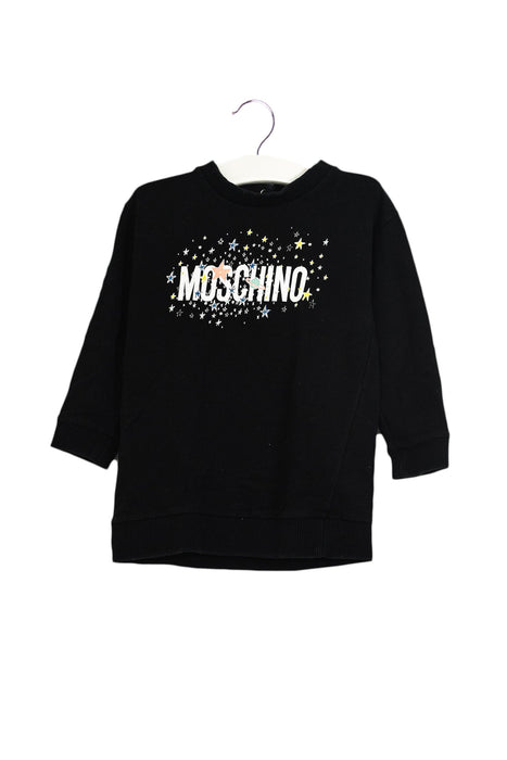 A Black Crewneck Sweatshirts from Moschino in size 12-18M for girl. (Front View)