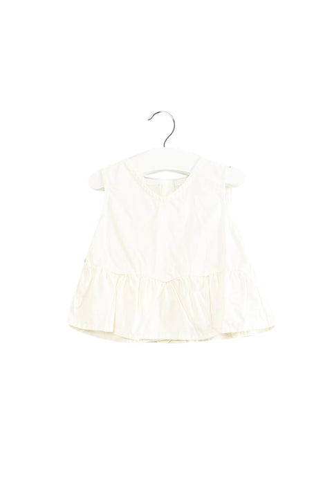 A White Sleeveless Tops from Gingersnaps in size 3-6M for girl. (Front View)