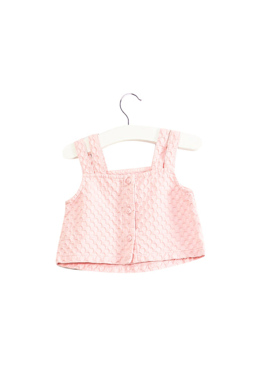 A Pink Sleeveless Tops from Gingersnaps in size 3-6M for girl. (Front View)