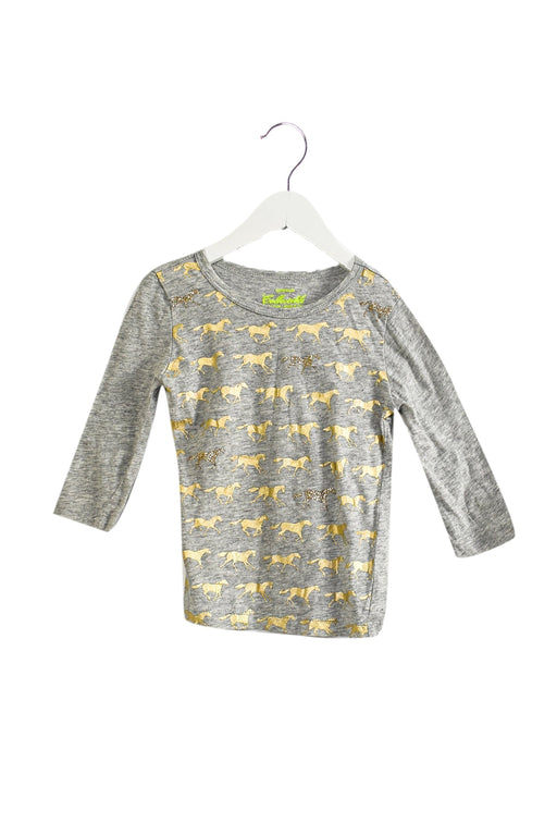 A Grey Long Sleeve Tops from Crewcuts in size 3T for girl. (Front View)