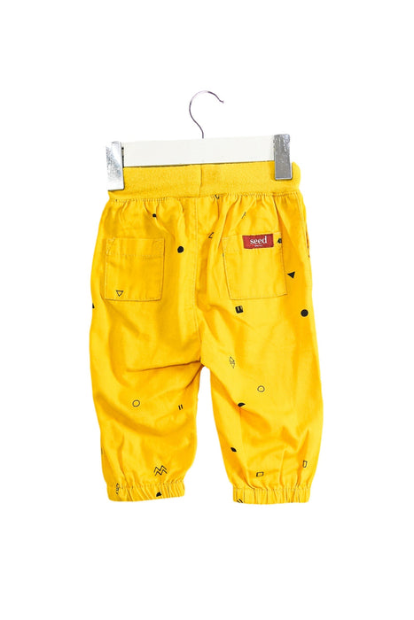 A Yellow Casual Pants from Seed in size 0-3M for boy. (Back View)