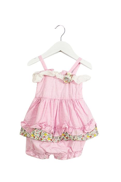 A Pink Sleeveless Rompers from Nicholas & Bears in size 3-6M for girl. (Front View)