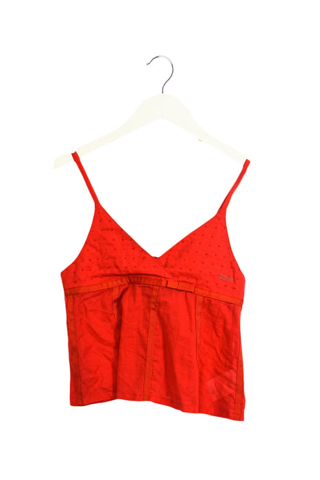 A Red Sleeveless Tops from Dior in size 8Y for girl. (Front View)