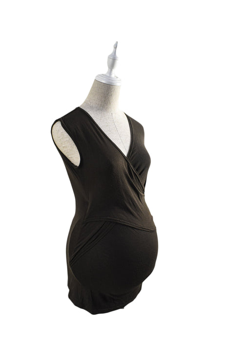 A Brown Sleeveless Dresses from Ripe in size XS for maternity. (Front View)