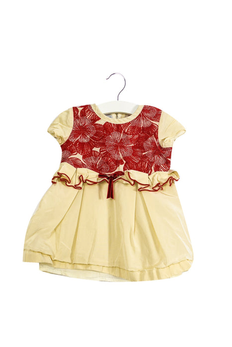 A Beige Short Sleeve Dresses from I Pinco Pallino in size 6-12M for girl. (Front View)