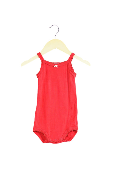 A Pink Sleeveless Bodysuits from Petit Bateau in size 3-6M for girl. (Front View)