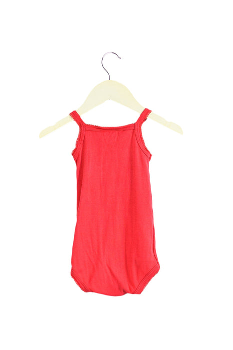 A Pink Sleeveless Bodysuits from Petit Bateau in size 3-6M for girl. (Back View)
