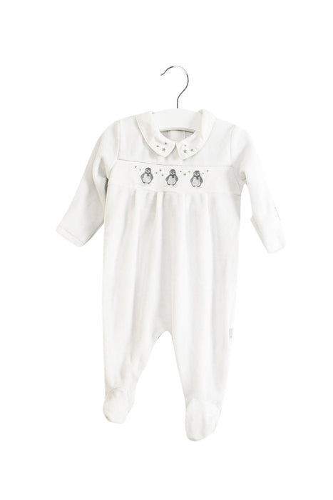 A White Long Sleeve Jumpsuits from Jojo Maman Bébé in size 0-3M for neutral. (Front View)
