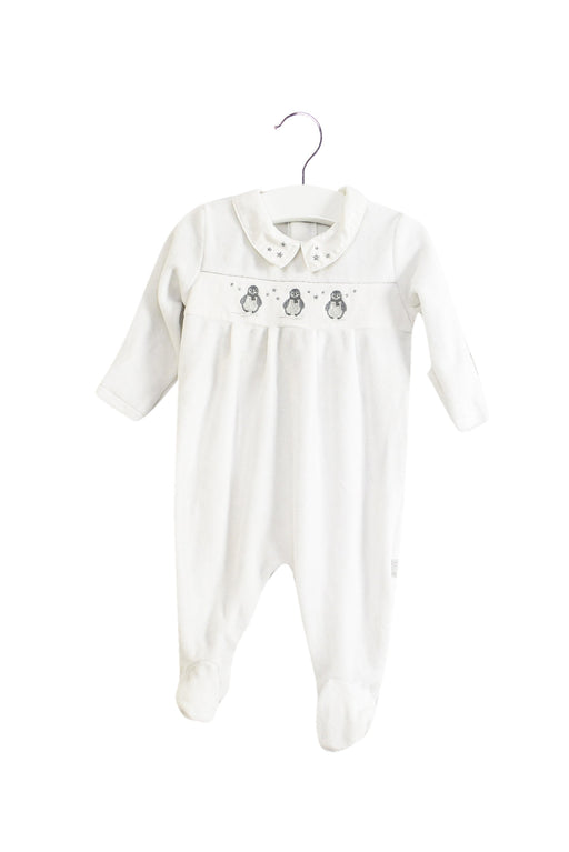 A White Long Sleeve Jumpsuits from Jojo Maman Bébé in size 0-3M for neutral. (Front View)