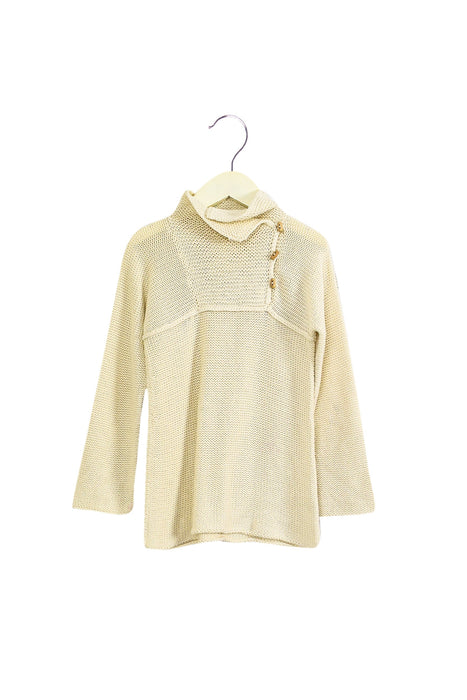 A Beige Sweater Dresses from Bonpoint in size 6T for girl. (Front View)