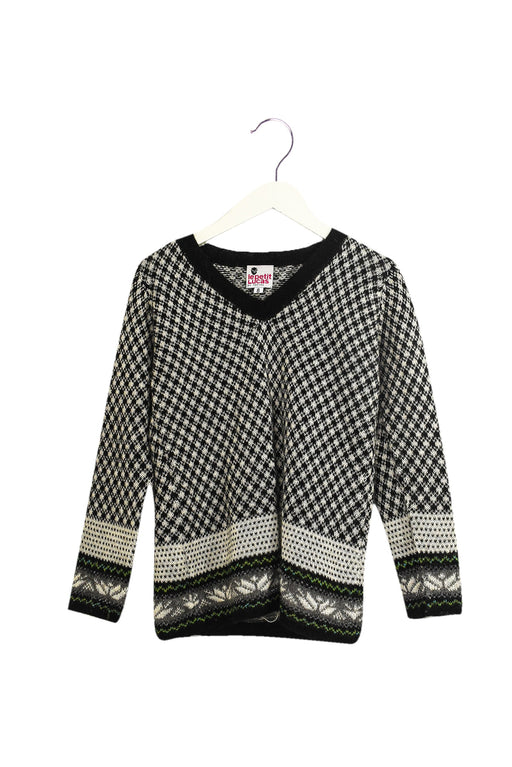 A Black Knit Sweaters from Le Petit Lucas du Tertre in size 8Y for girl. (Front View)