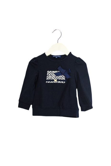 A Navy Long Sleeve Tops from Nicholas & Bears in size 12-18M for girl. (Front View)