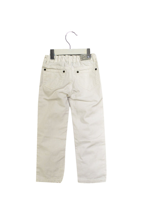 A White Jeans from Petit Bateau in size 4T for girl. (Back View)