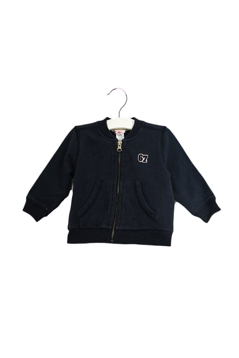 A Navy Zippered Sweatshirts from Bonpoint in size 12-18M for boy. (Front View)