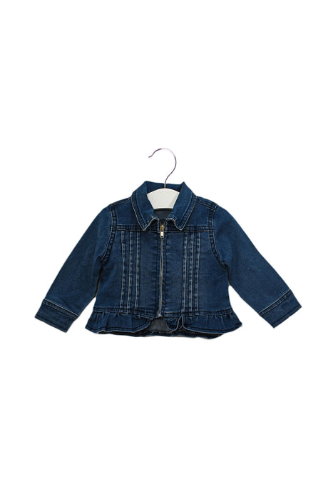 A Blue Lightweight Jackets from 3Pommes in size 6-12M for girl. (Front View)