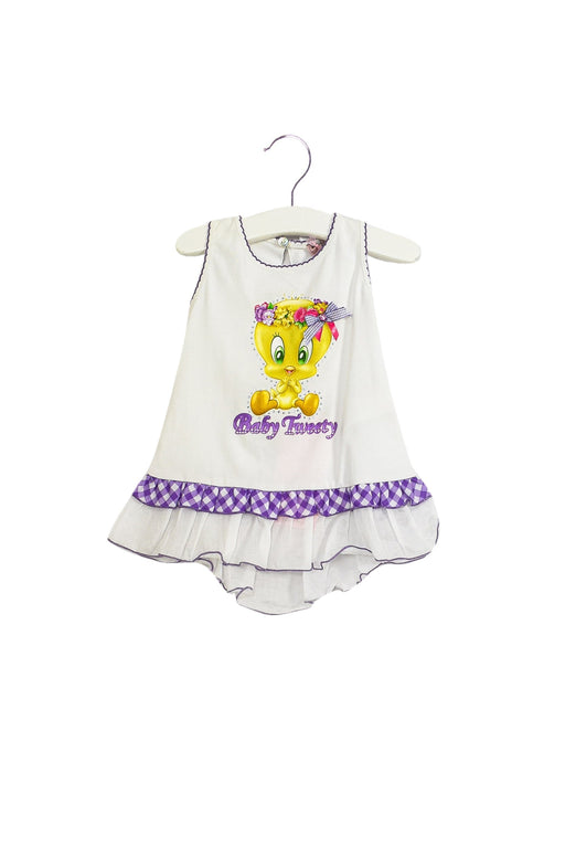 A White Sleeveless Dresses from Monnalisa in size 12-18M for girl. (Front View)