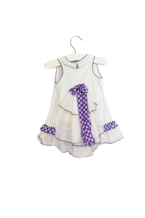 A White Sleeveless Dresses from Monnalisa in size 12-18M for girl. (Back View)