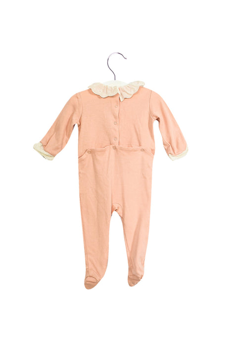 A Pink Long Sleeve Jumpsuits from Nanos in size 3-6M for girl. (Back View)