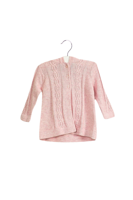 A Pink Cardigans from Purebaby in size 6-12M for girl. (Front View)