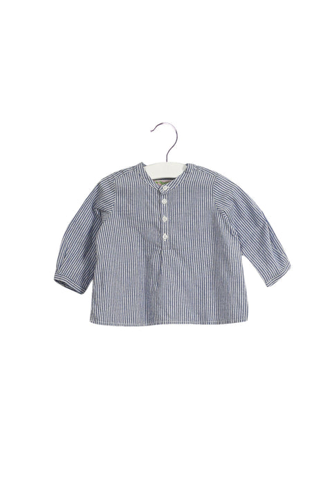 A Blue Long Sleeve Tops from Bonpoint in size 3-6M for neutral. (Front View)