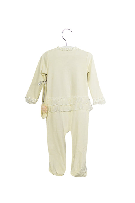 A White Long Sleeve Jumpsuits from Miniclasix in size 6-12M for girl. (Back View)