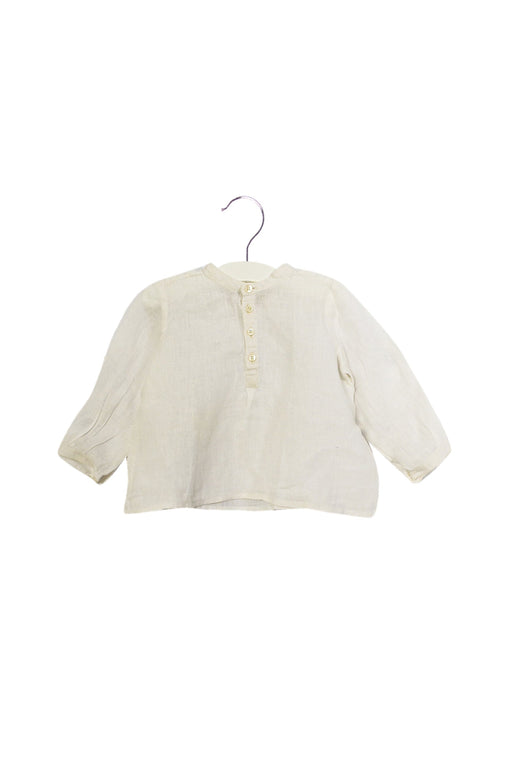 A Ivory Long Sleeve Tops from Bonpoint in size 6-12M for neutral. (Front View)