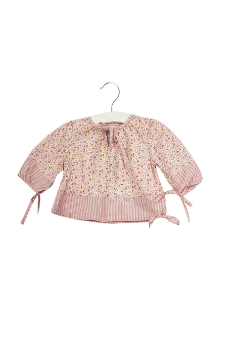 A Pink Long Sleeve Tops from Kaloo in size 3-6M for girl. (Front View)