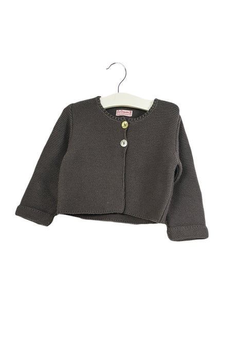 A Grey Cardigans from La Coqueta in size 6-12M for girl. (Front View)
