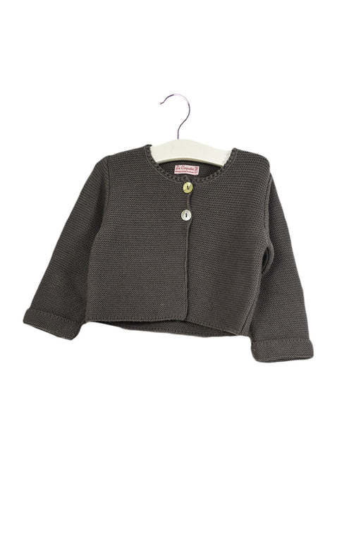 A Grey Cardigans from La Coqueta in size 6-12M for girl. (Front View)