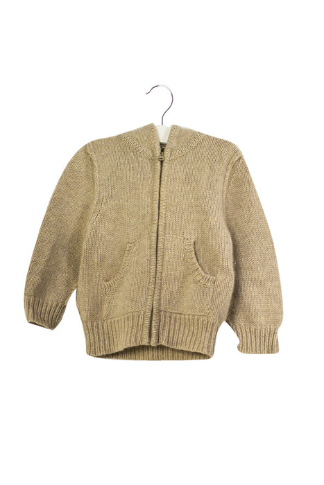 A Grey Zippered Sweatshirts from BYPAC in size 6-12M for neutral. (Front View)